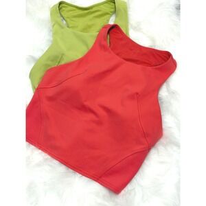 Lululemon Lot of 2 High Neck Racerback Crop Tanks Size 6